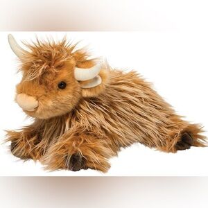 Fluffy Brown Highland Cow Stuffed Animal
